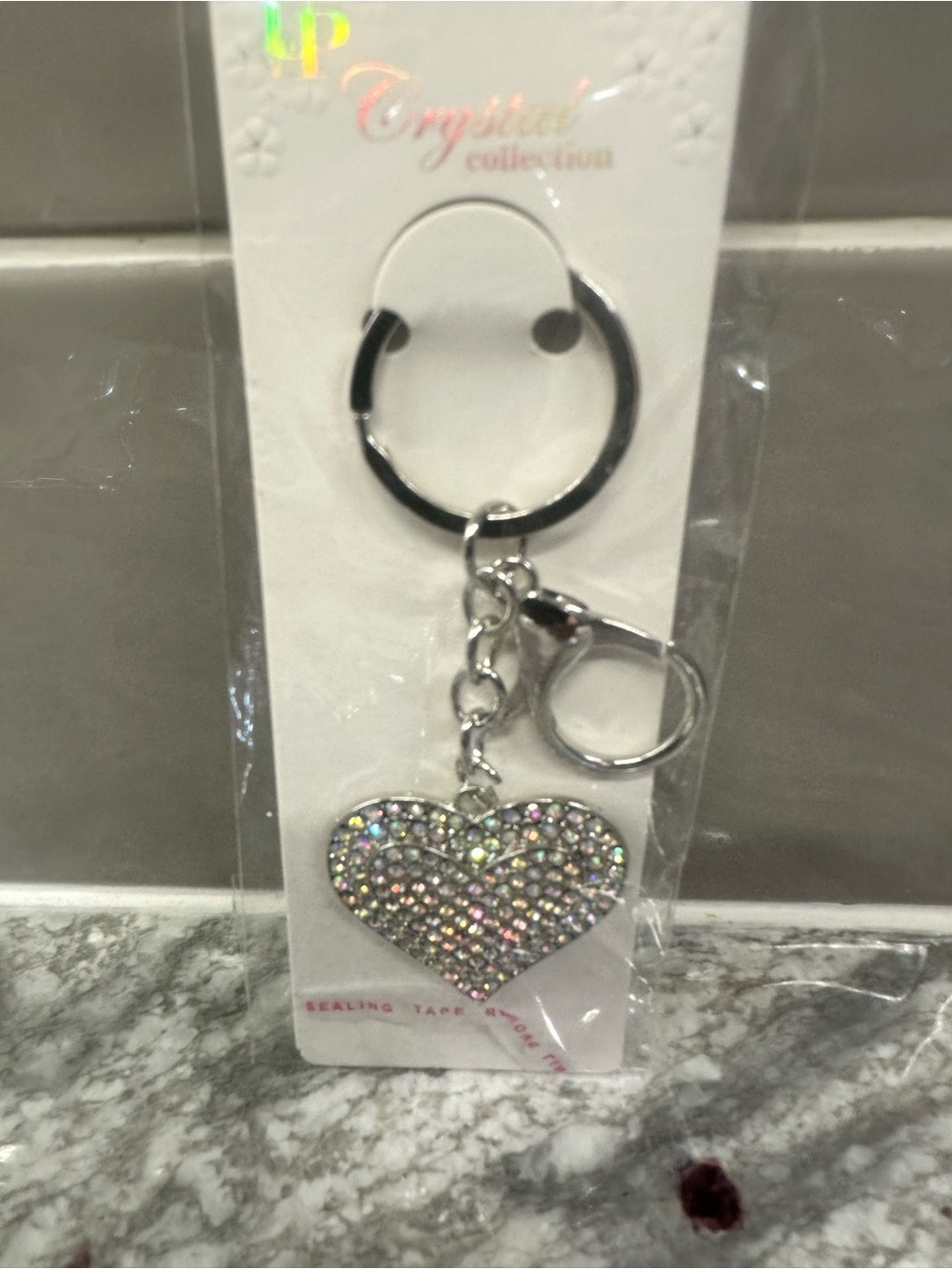 Iridescent Heart Purse Charm/Key Chain